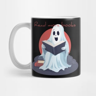 Kawaii Ghost Halloween Design - Read More Books Mug